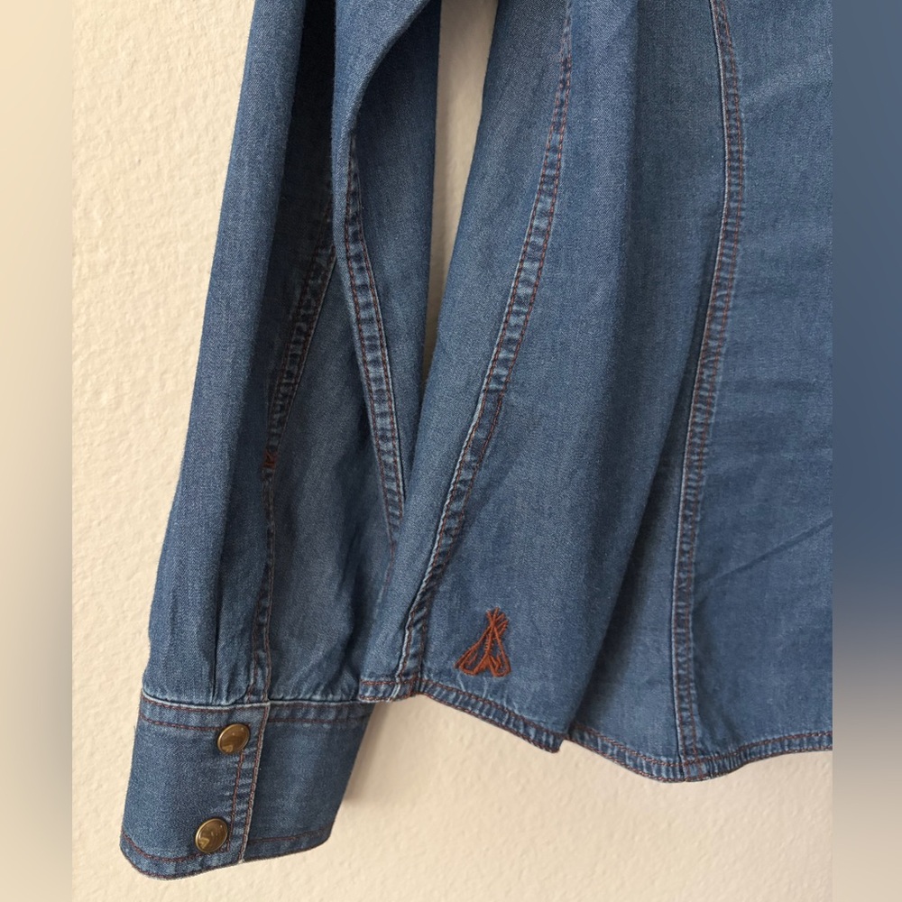 Pendleton 100% Cotton Tailored Denim Button Down … - image 6